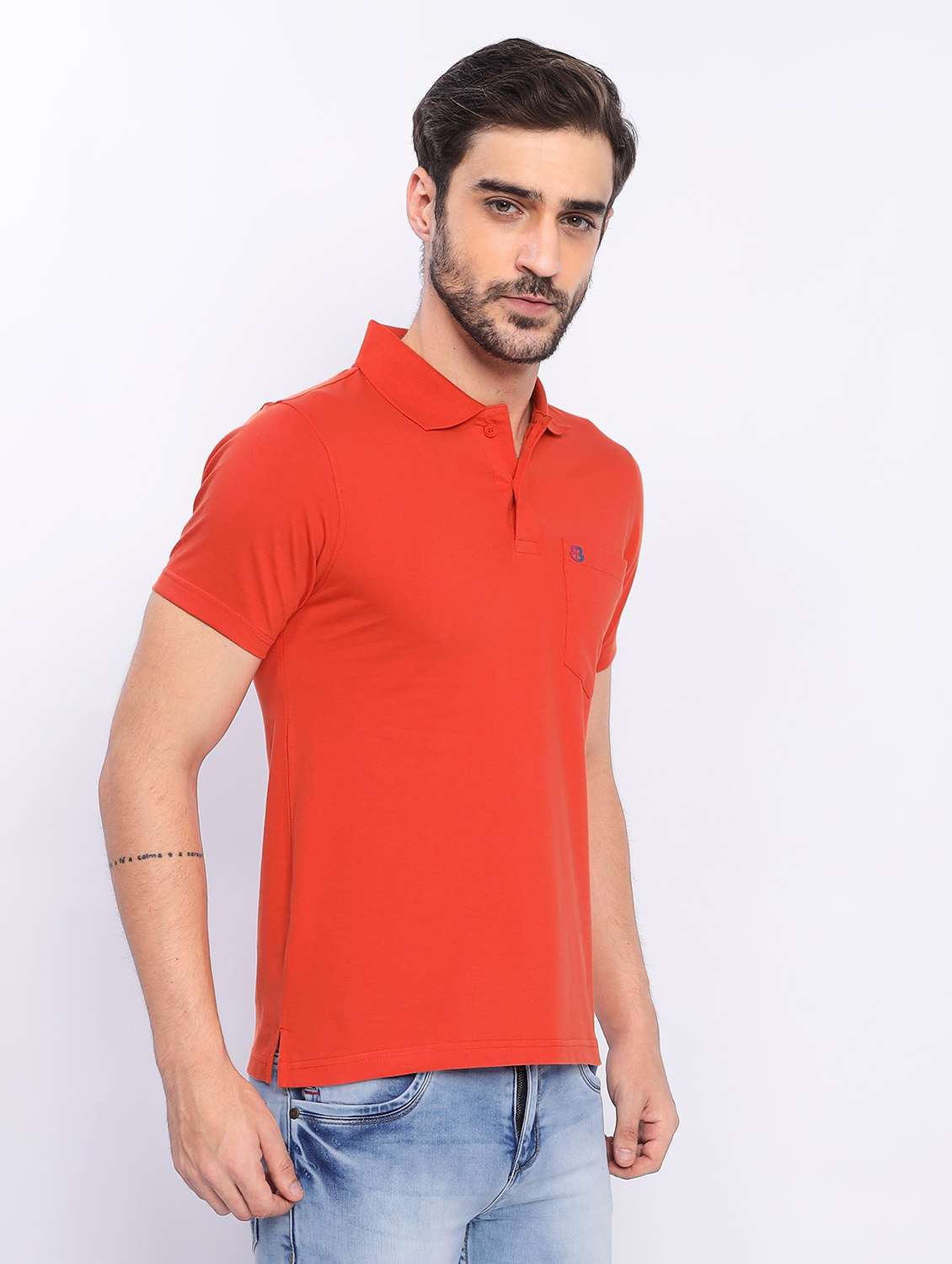 men short sleeves plain polo t-shirt - 21725009 -  Standard Image - 2