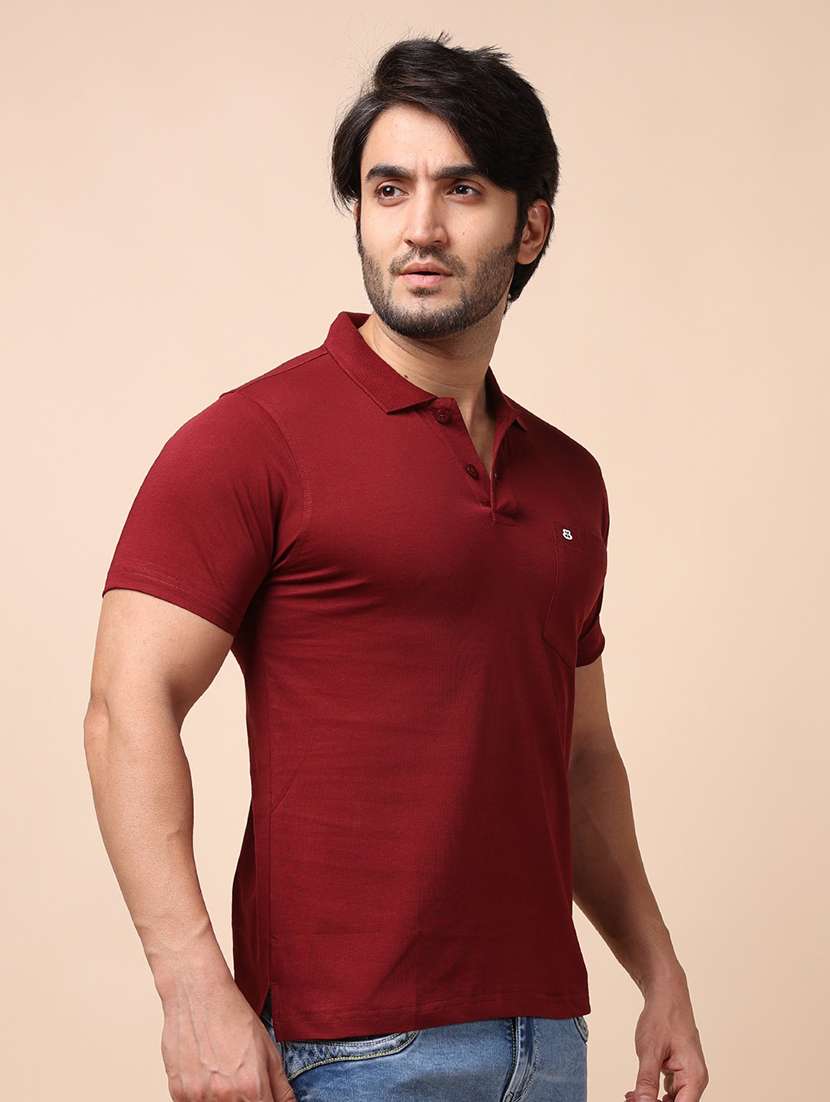 men short sleeves plain polo t-shirt - 21725030 - Standard Image - 2