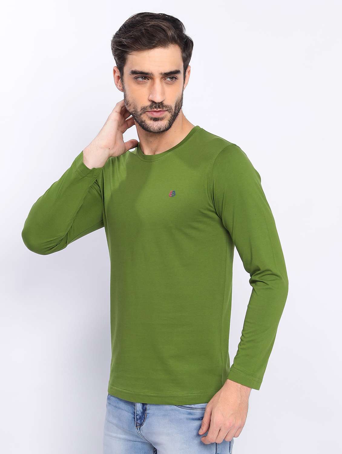 men long sleeves plain t-shirt - 21725037 -  Standard Image - 2
