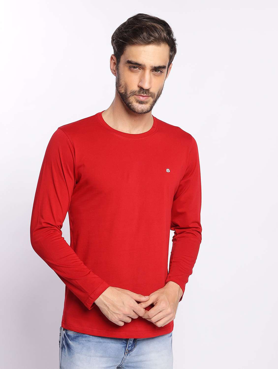 men long sleeves plain t-shirt - 21725047 -  Standard Image - 2