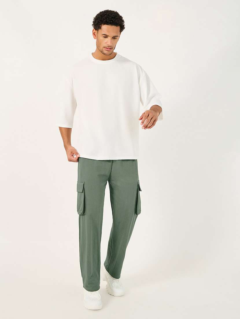 men solid mid rise cargo - 21725237 -  Standard Image - 2