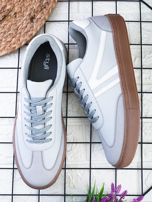men grey lace up sneaker - 21725262 -  Standard Image - 0