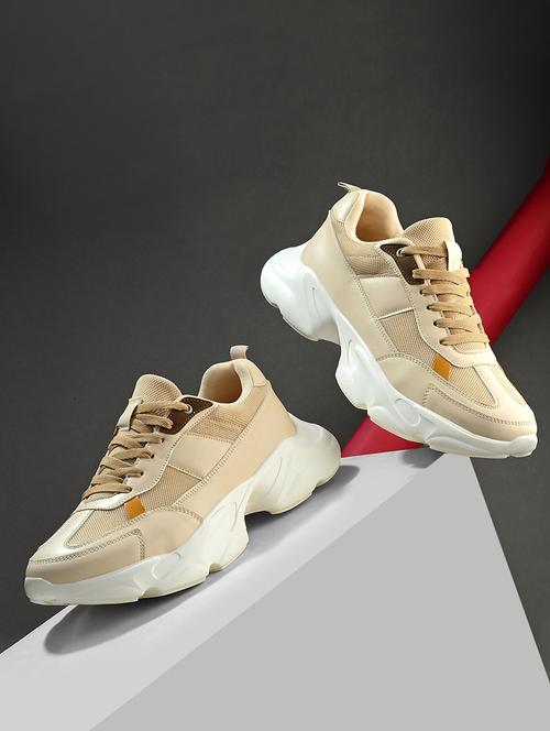 men beige lace up sneaker - 21725272 - Standard Image - 0