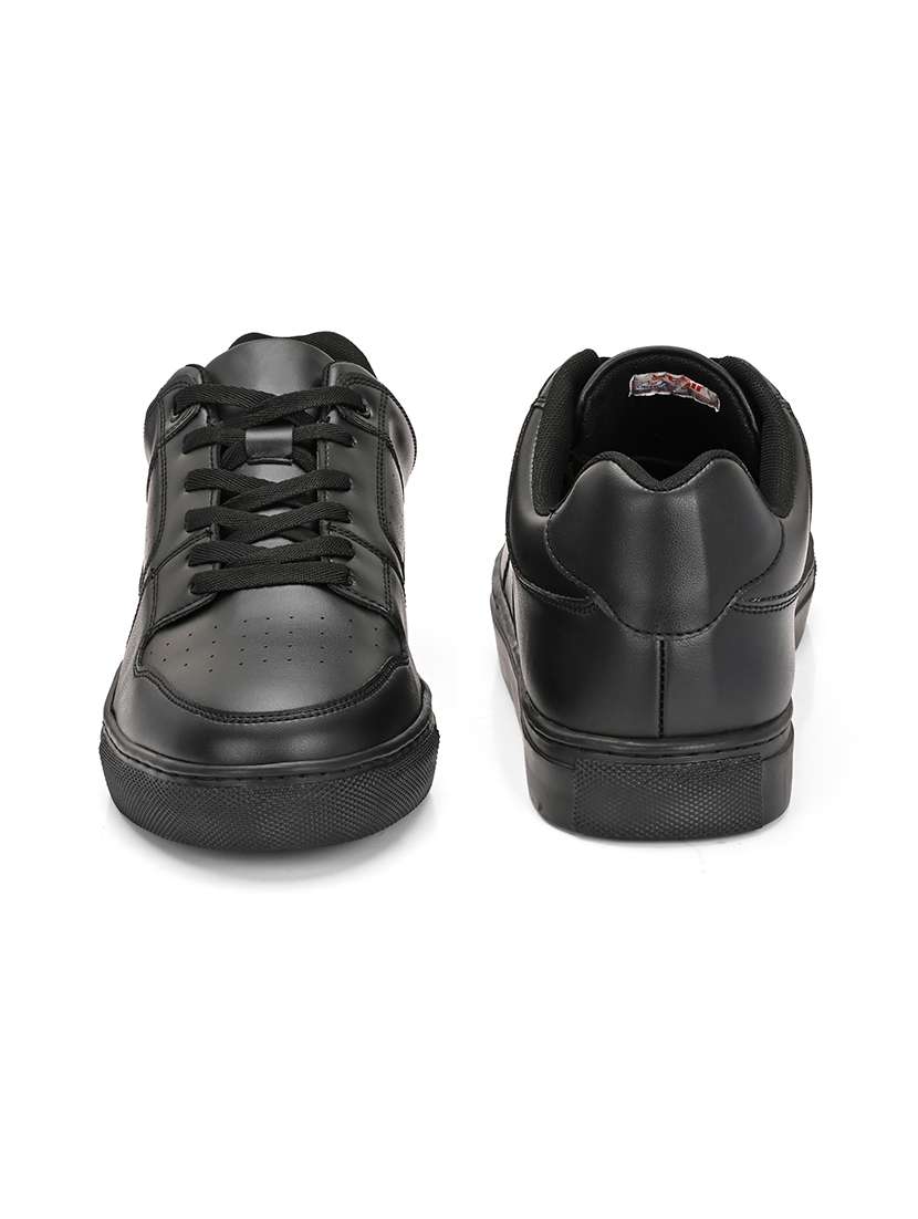 black synthetic lace up sneakers - 21725282 -  Standard Image - 2