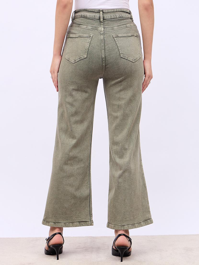 women solid high rise bootcut jeans - 21725332 - Standard Image - 2