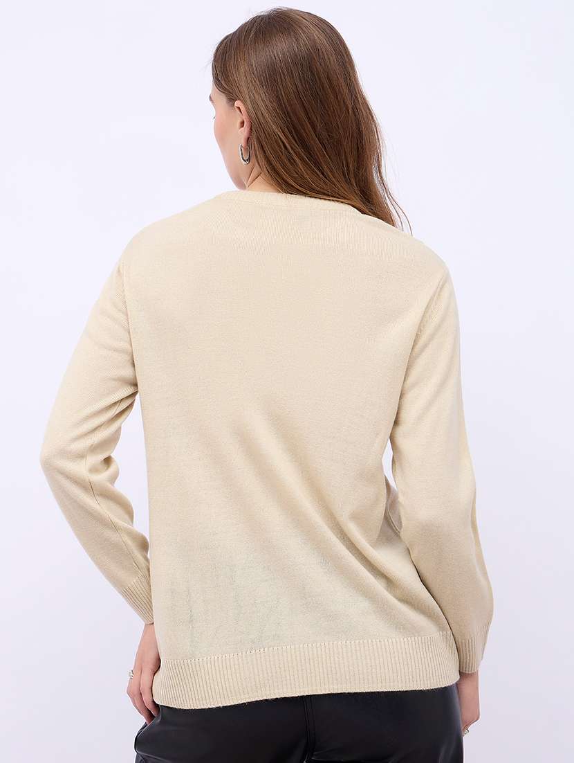 women embroidered round neck pullover - 21725335 -  Standard Image - 2