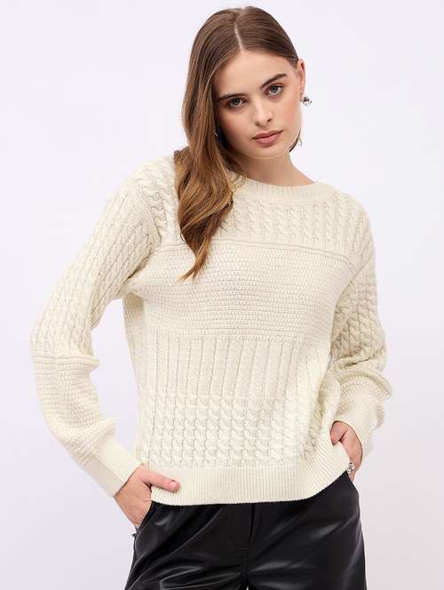 women solid long sleeve pullover - 21725338 -  Standard Image - 0