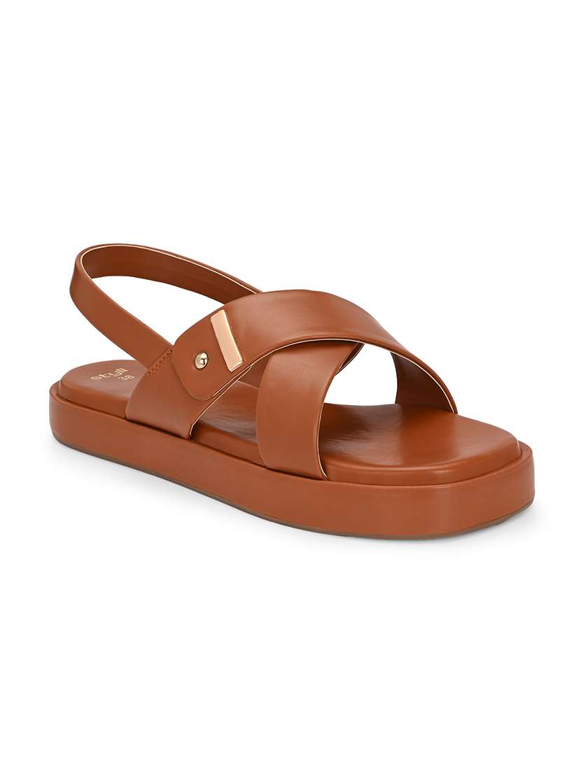 Women Brown Back Strap Sandal