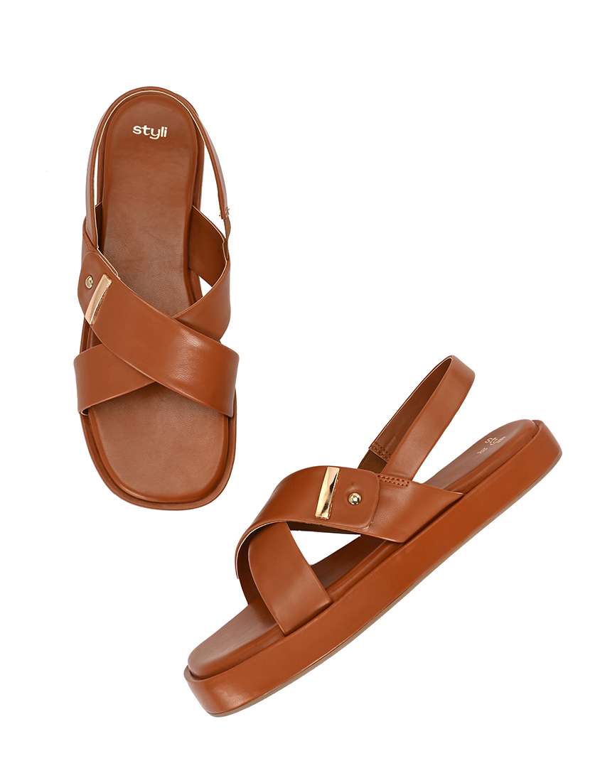 Women Brown Back Strap Sandal