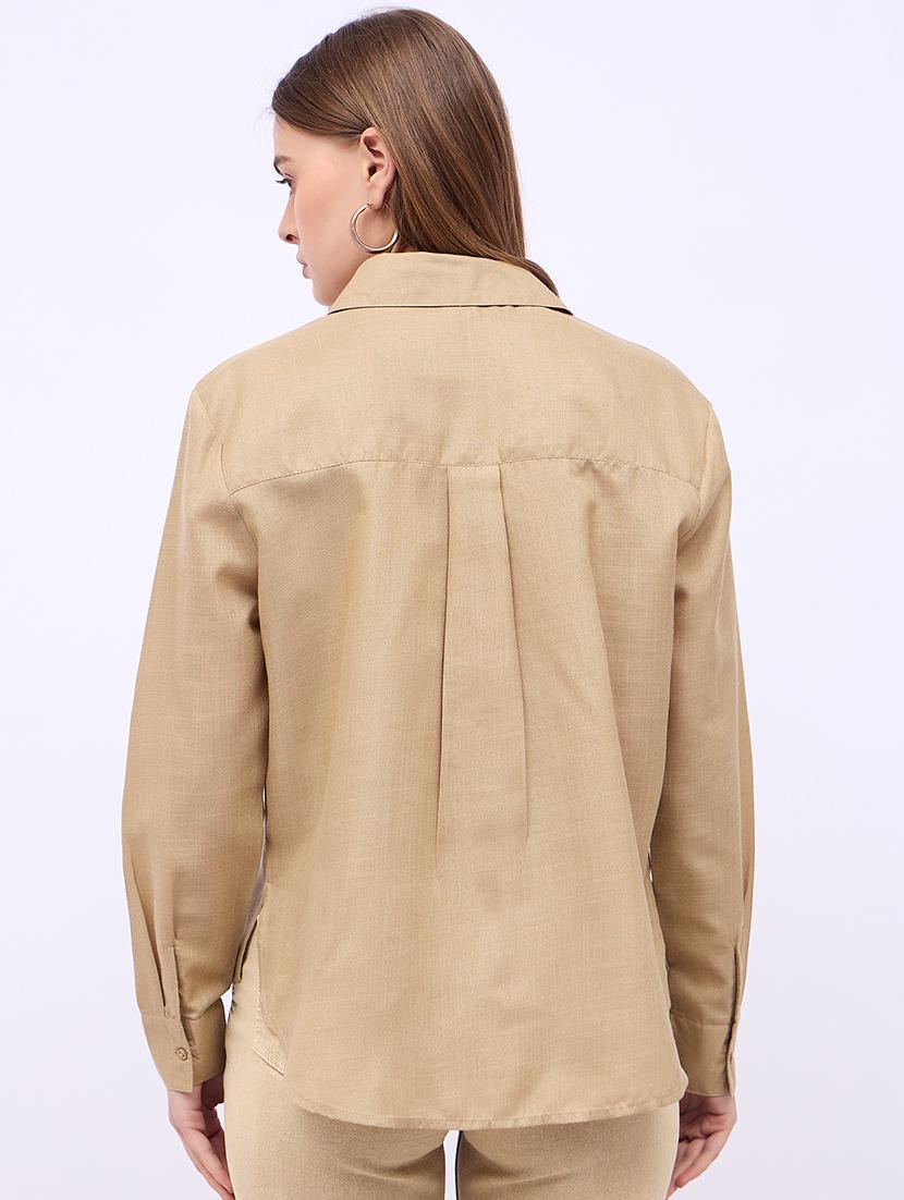 women embroidered collared oversized shirt - 21725359 - Standard Image - 2