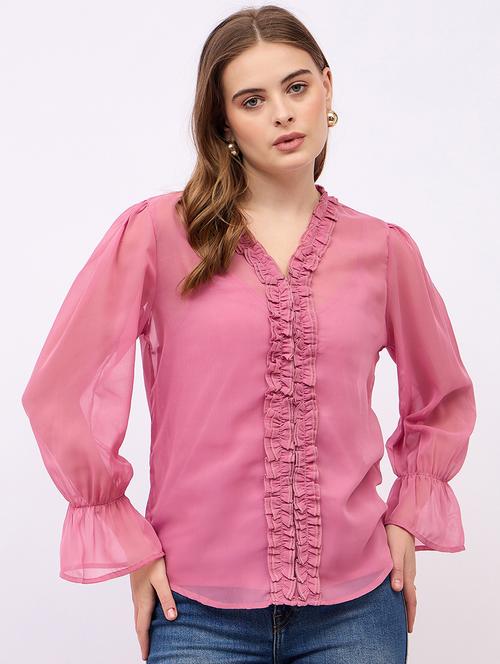 women solid long sleeves regular top with slip - 21725377 - Standard Image - 0