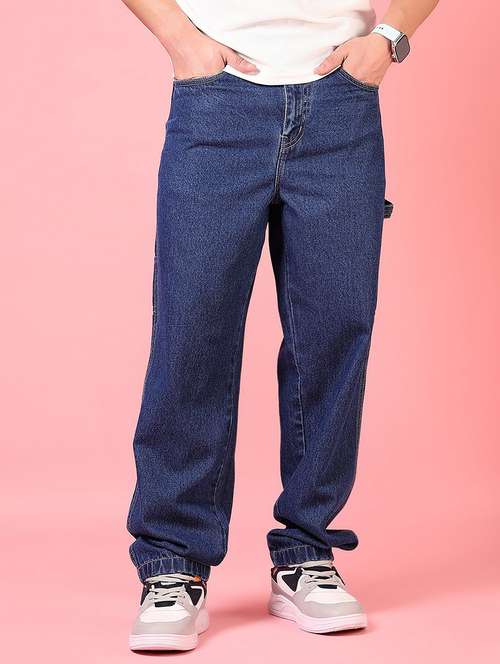 men solid mid rise baggy jean - 21725686 - Standard Image - 0