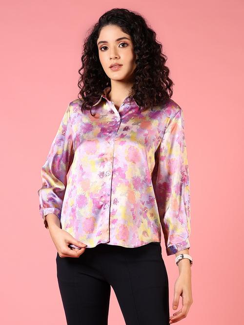 women printed collared long sleeves shirt - 21725716 -  Standard Image - 0