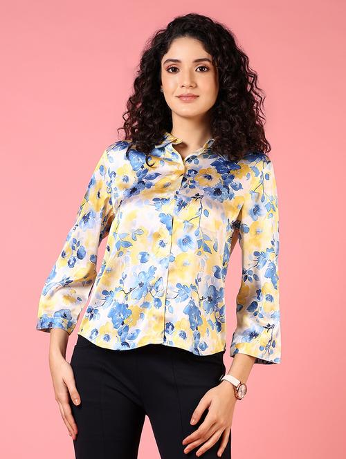 women printed collared long sleeves shirt - 21725717 -  Standard Image - 0