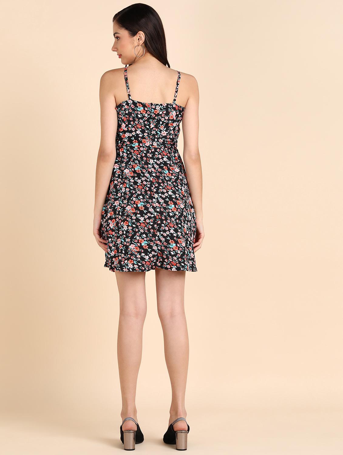 women floral print sleeveless a-line dress - 21725806 - Standard Image - 2