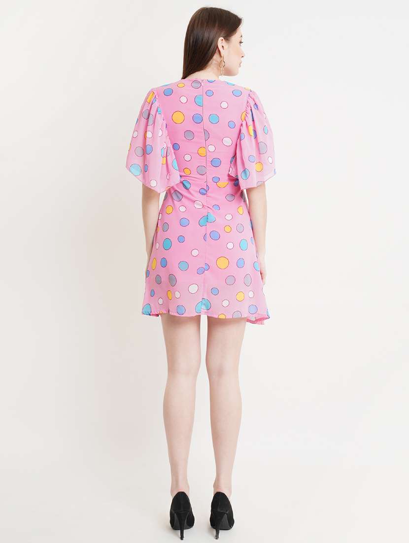 women polka doted batwing sleeves a-line dress - 21725885 -  Standard Image - 2