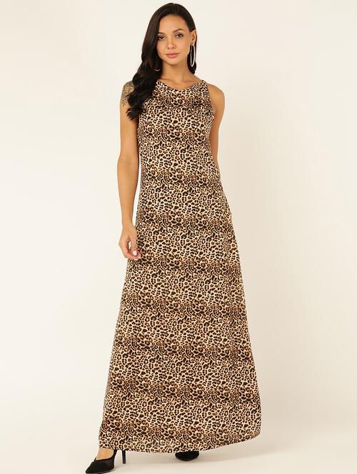 women animal print cowl neck a-line dress - 21725915 -  Standard Image - 0