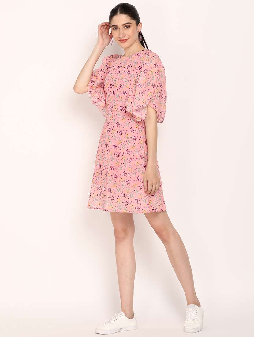 women floral print batwing sleeves a-line dress - 21725922 -  Standard Image - 2