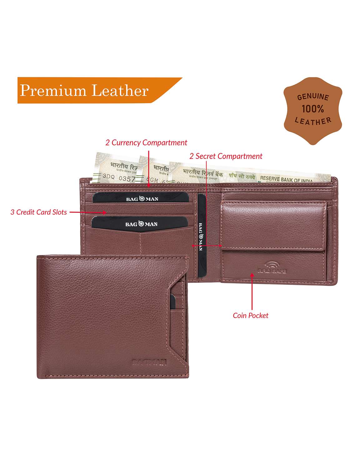 bagman stylish & functional wallet gift set for men - 21726239 -  Standard Image - 2