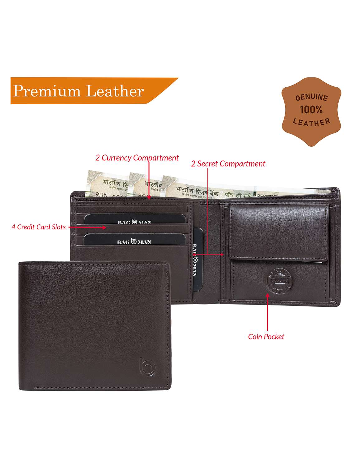 bagman stylish & functional wallet gift set for men - 21726432 -  Standard Image - 2