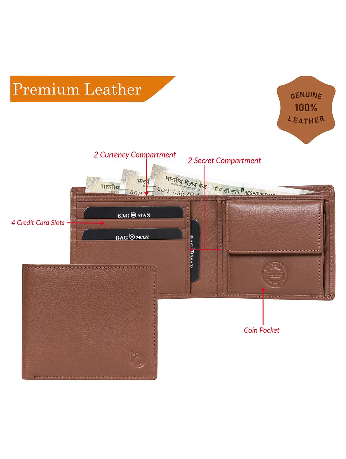 bagman stylish & functional wallet gift set for men - 21726433 -  Standard Image - 2