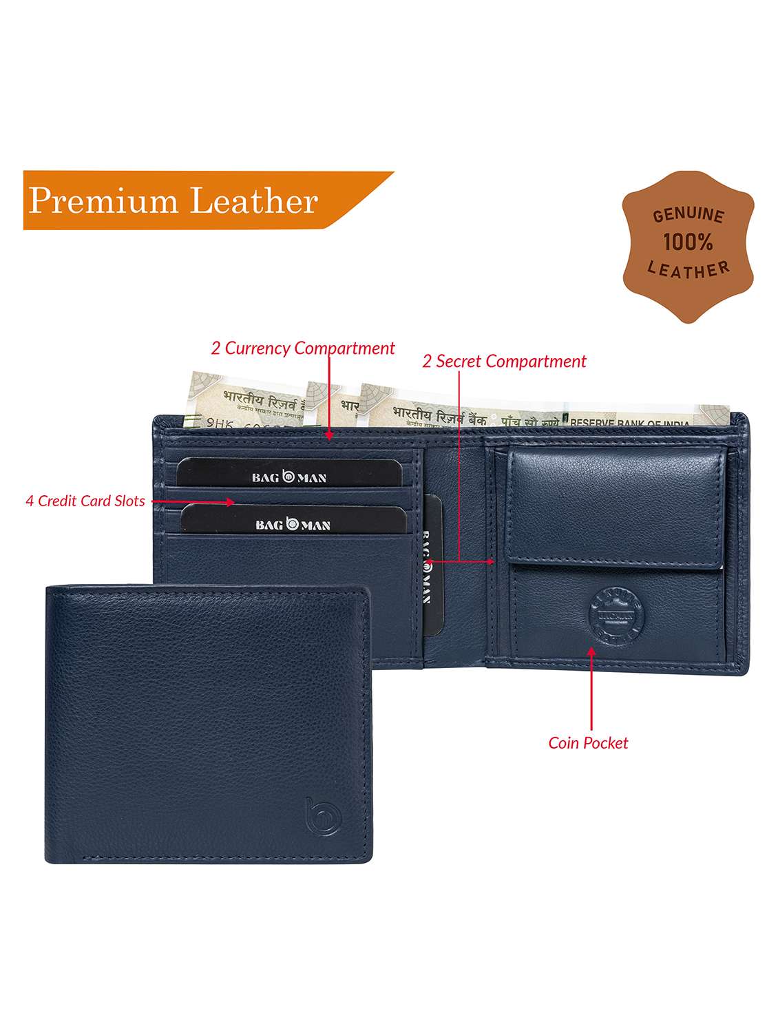 bagman stylish & functional wallet gift set for men - 21726434 -  Standard Image - 2