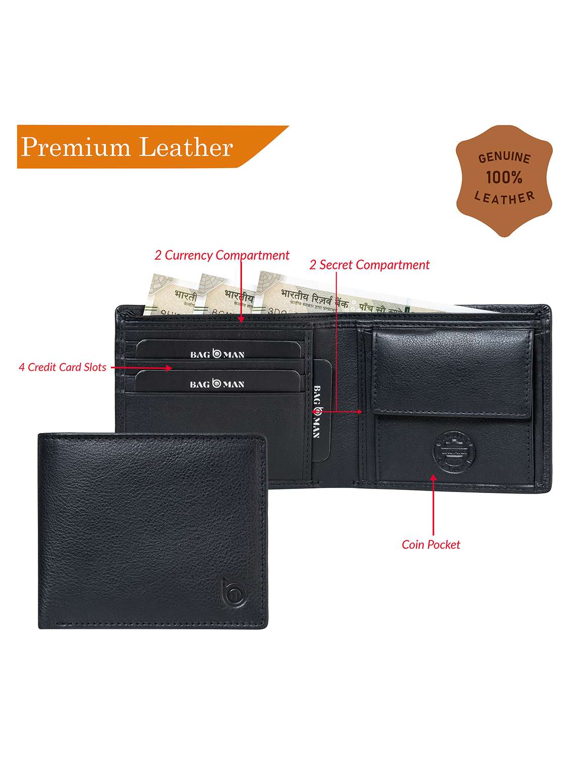 bagman stylish & functional wallet gift set for men - 21726435 -  Standard Image - 2
