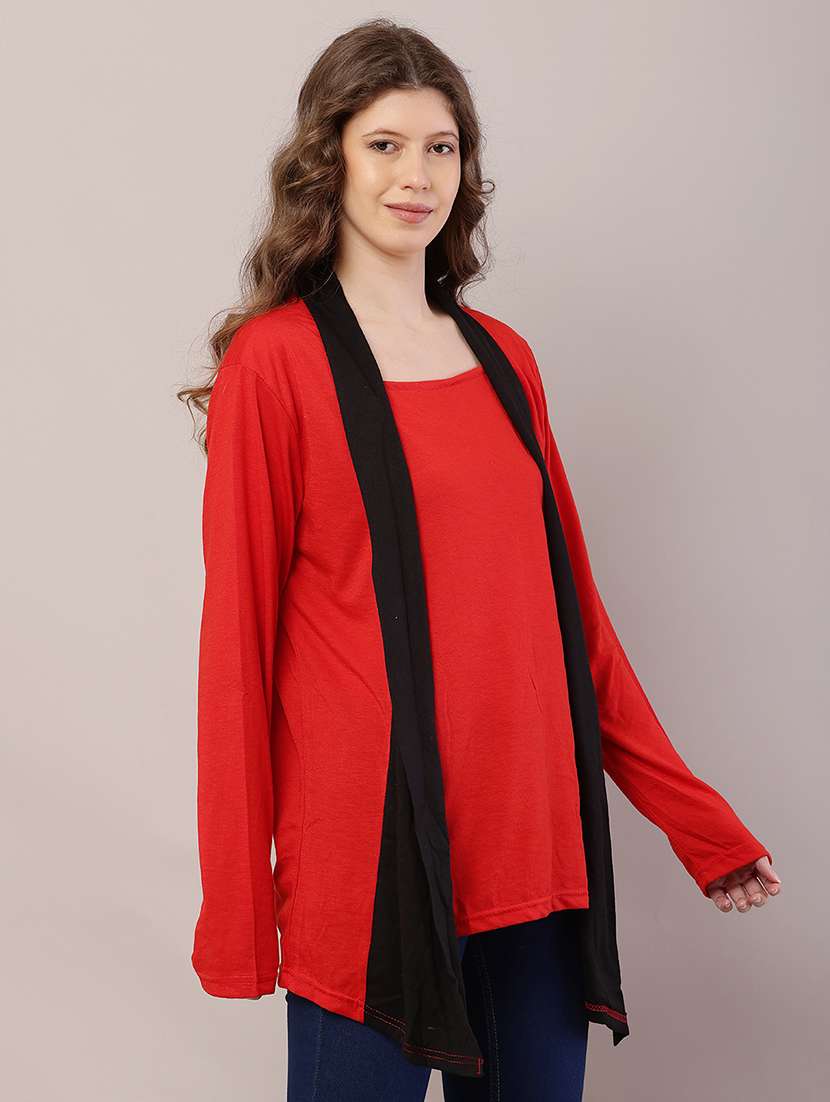 women color block asymmetric shrug - 21726441 -  Standard Image - 2