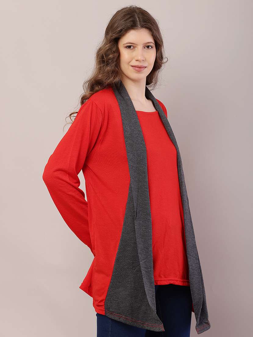 women color block asymmetric shrug - 21726442 -  Standard Image - 2