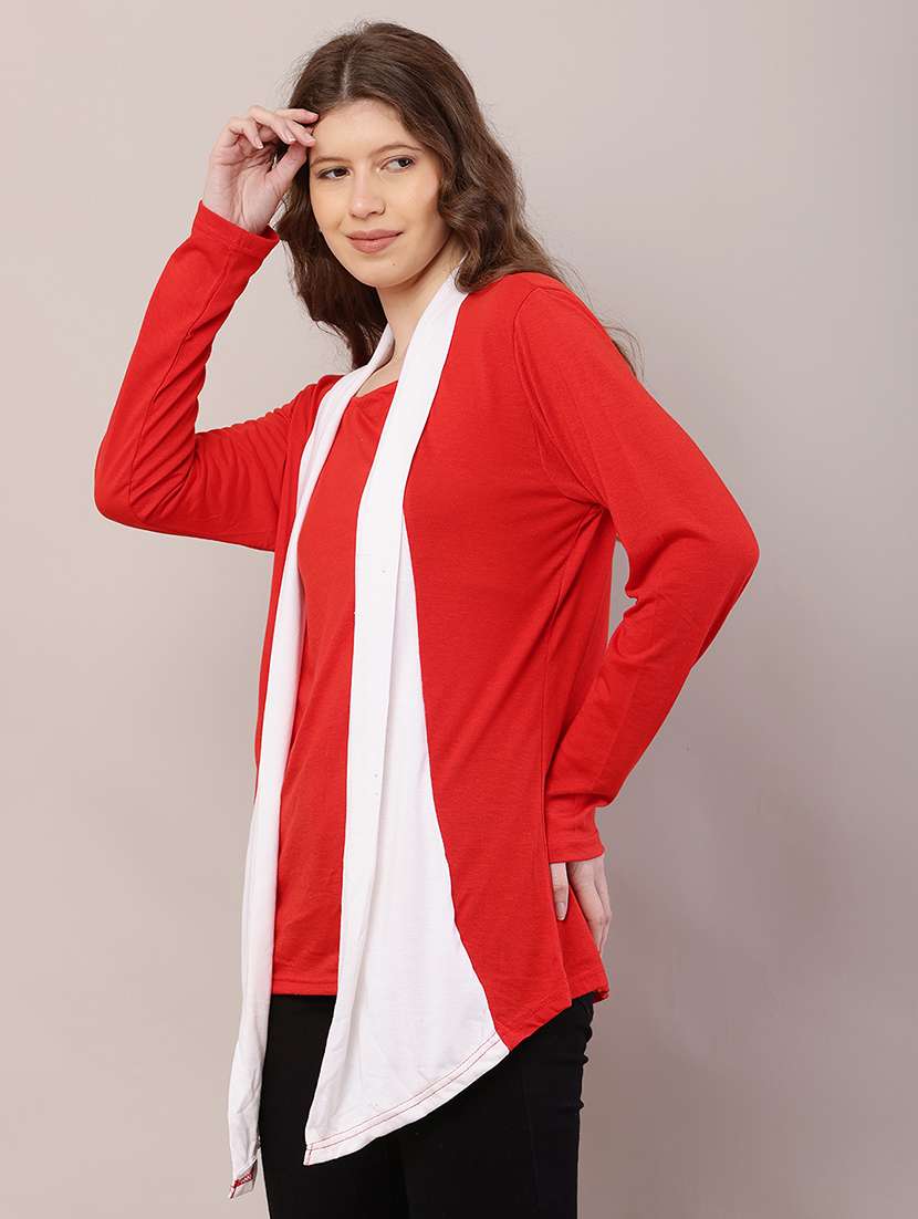 women color block asymmetric shrug - 21726444 -  Standard Image - 2