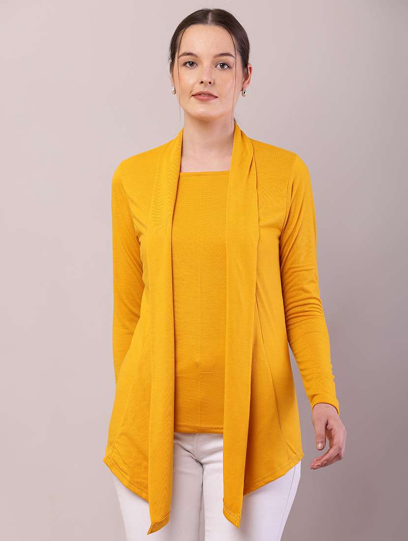 women solid asymmetric shrug
