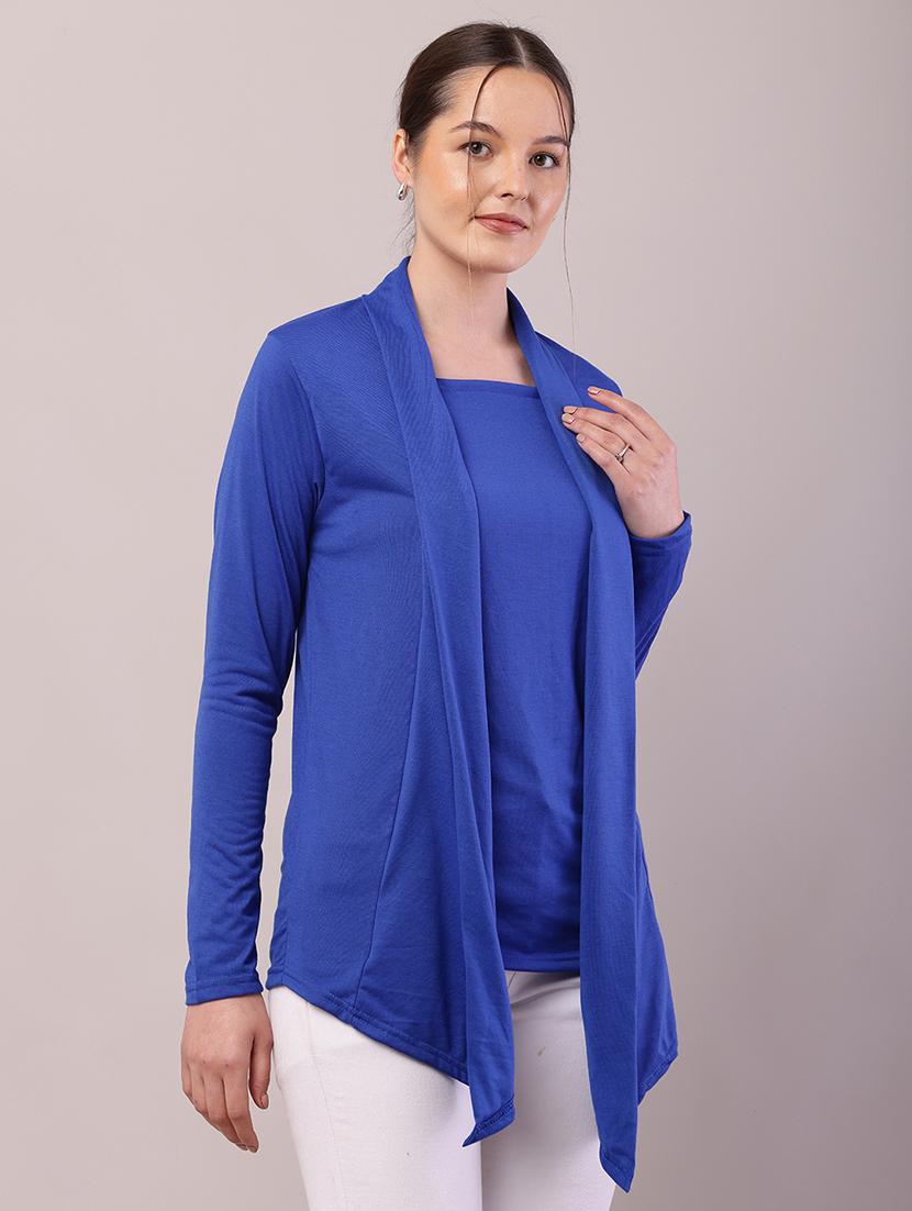 women solid asymmetric shrug - 21726453 - Standard Image - 2