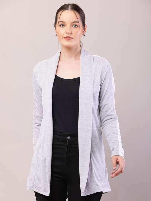 women color block long sleeve shrug