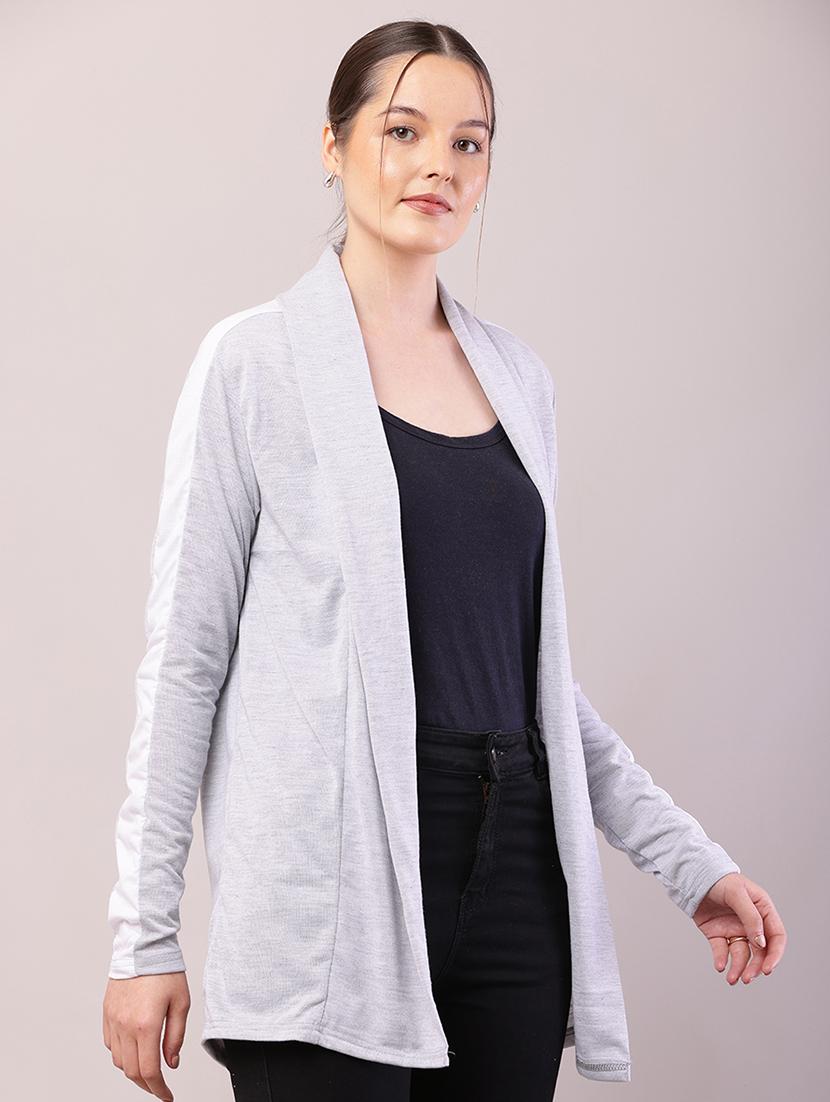 women color block long sleeve shrug - 21726455 - Standard Image - 2
