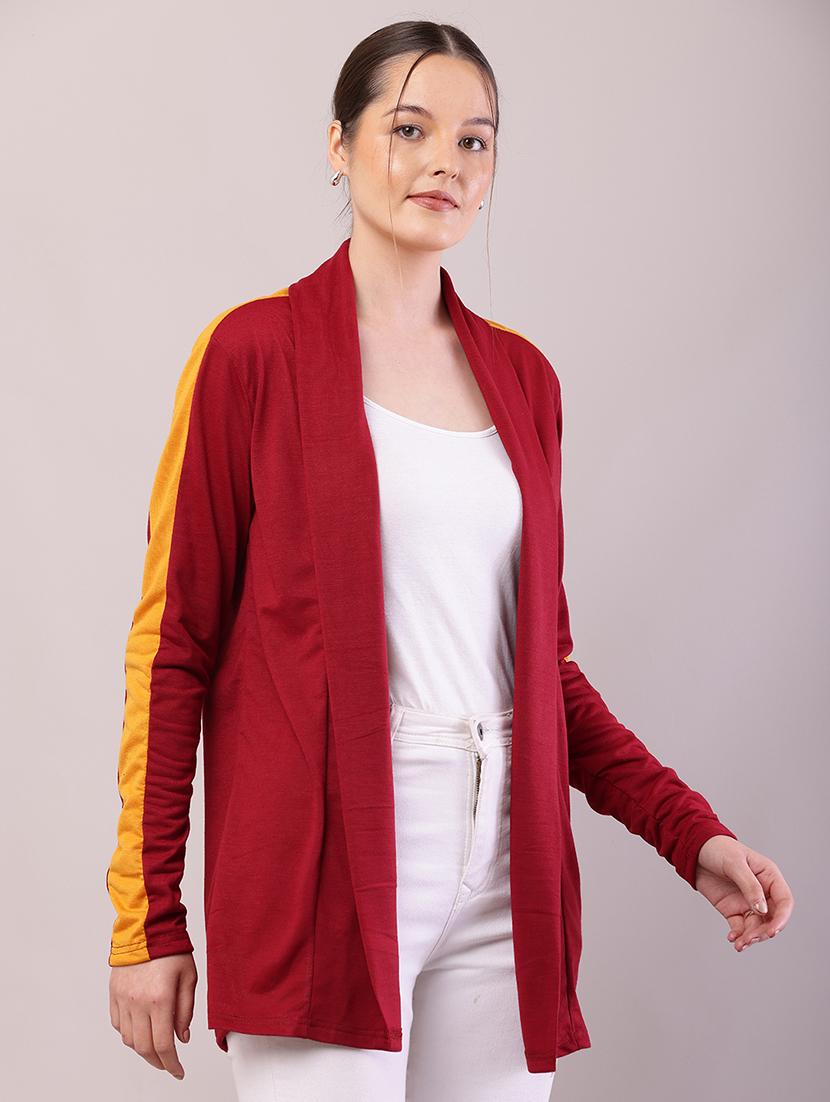 women color block long sleeve shrug - 21726456 - Standard Image - 2