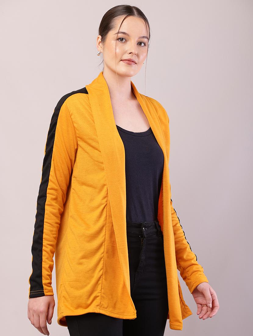 women color block long sleeve shrug - 21726457 - Standard Image - 2
