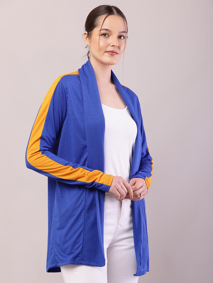 women color block long sleeve shrug - 21726460 - Standard Image - 2