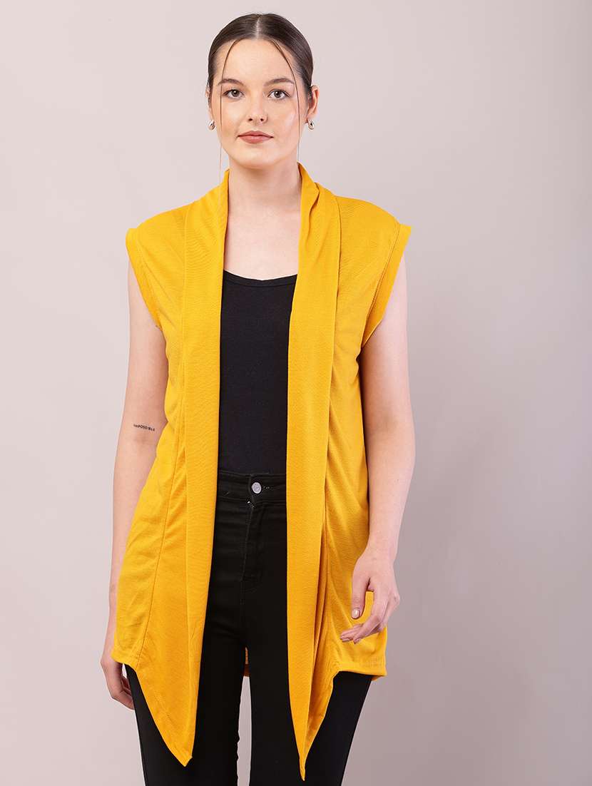 women solid asymmetric shrug