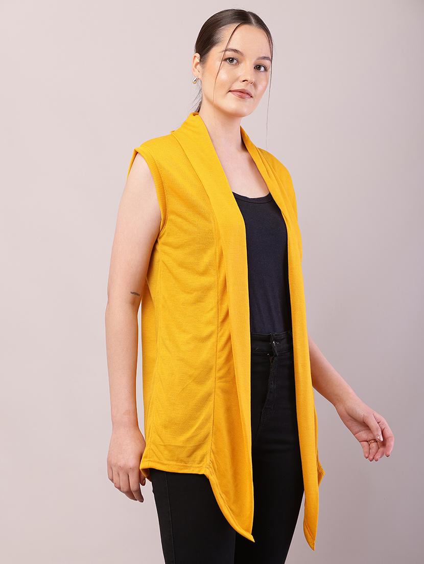 women solid asymmetric shrug - 21726463 - Standard Image - 2