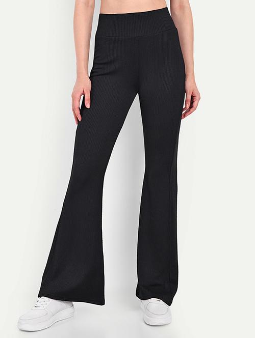 women solid high rise bootcut trouser - 21726873 -  Standard Image - 0