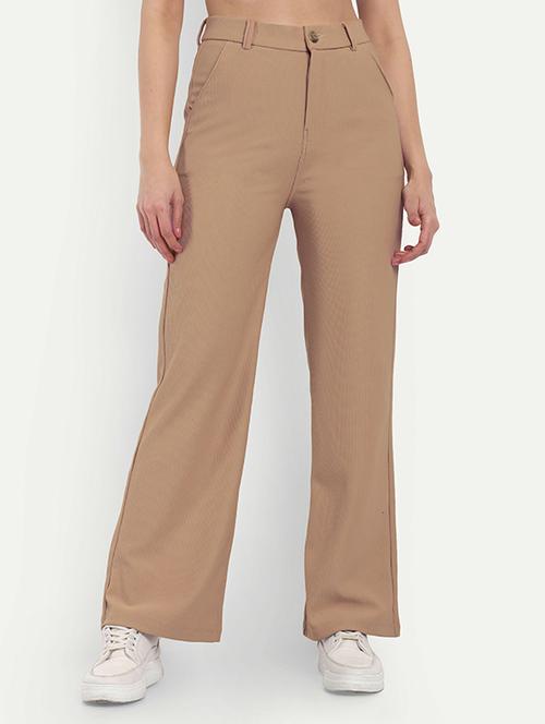 women solid high rise bootcut trouser - 21727333 -  Standard Image - 0