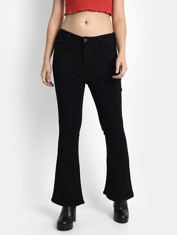 women solid low rise bootcut jeans - 21727626 - Zoom Image - 0