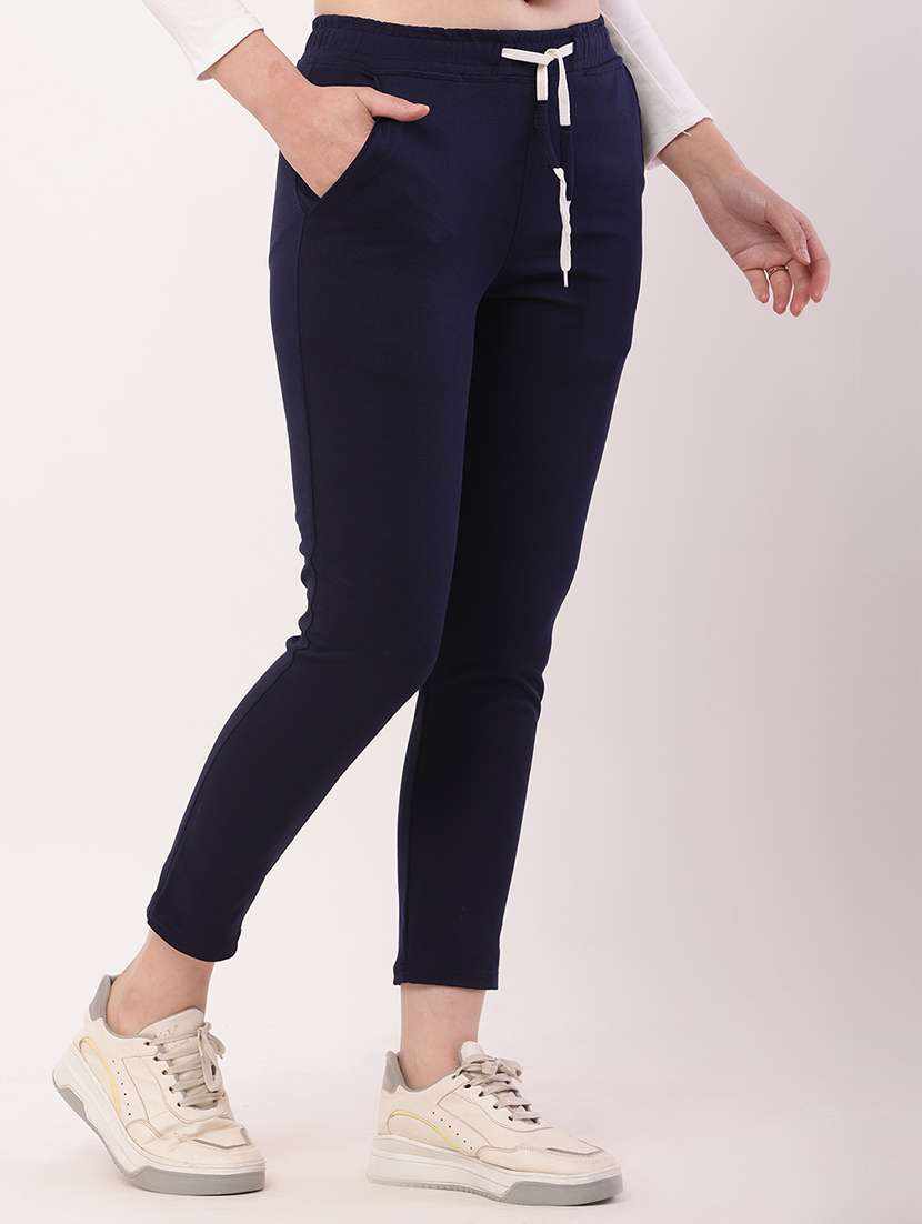 women solid mid rise track pant - 21727981 -  Standard Image - 2