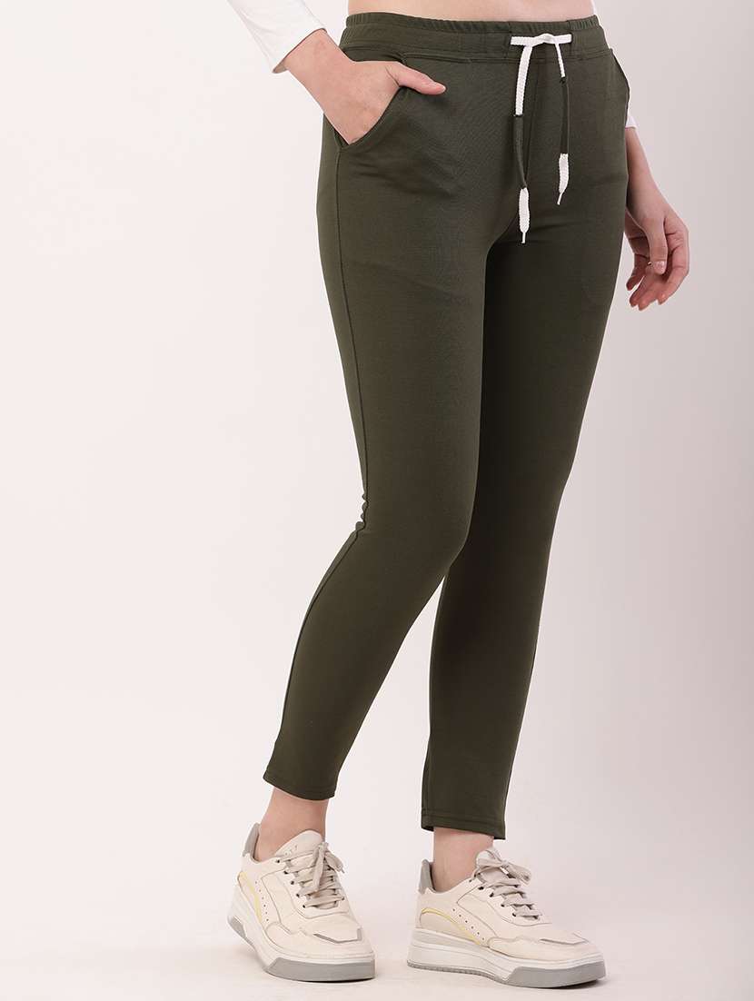 women solid mid rise track pant - 21727982 -  Standard Image - 2