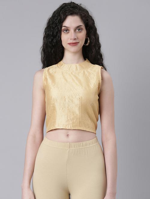 women beige solid stitched blouse - 21727983 -  Standard Image - 0