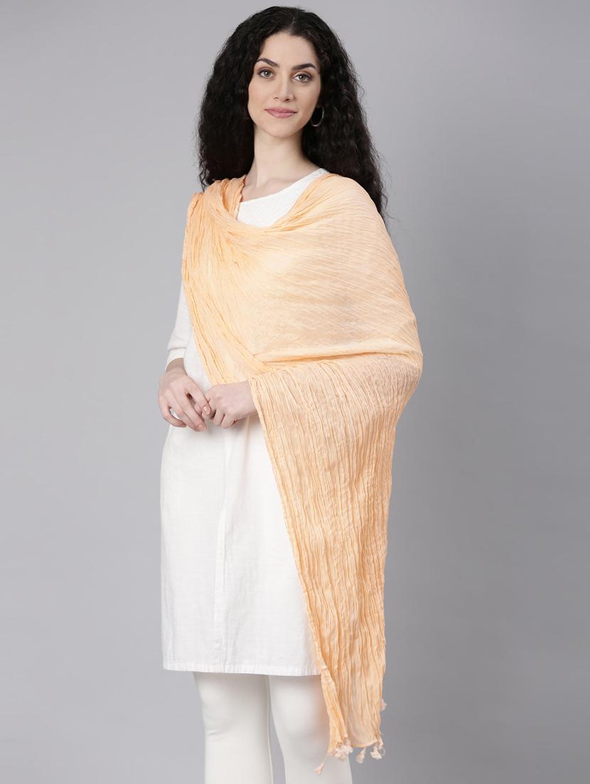 women peach solid dupatta - 21727992 - Standard Image - 2