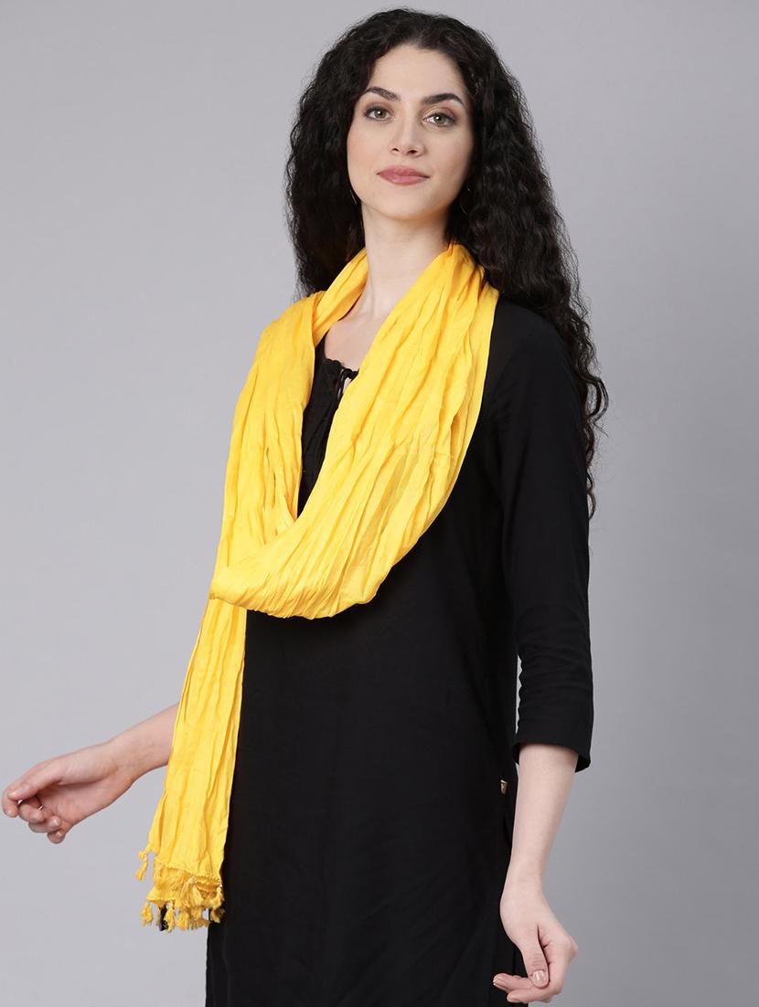 women yellow solid dupatta - 21727993 - Standard Image - 2