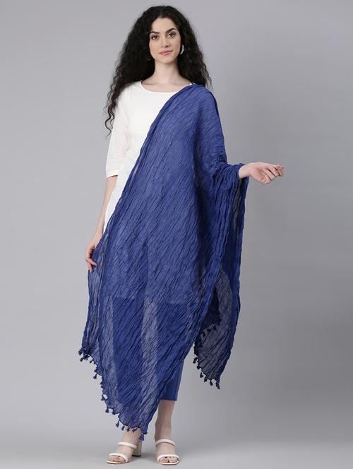 women blue solid dupatta - 21727994 - Standard Image - 0