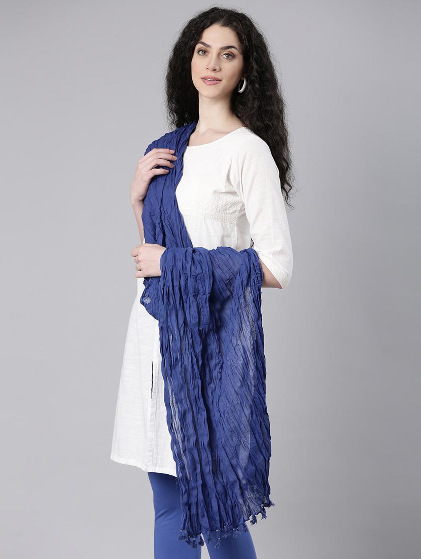 women blue solid dupatta - 21727994 - Standard Image - 2