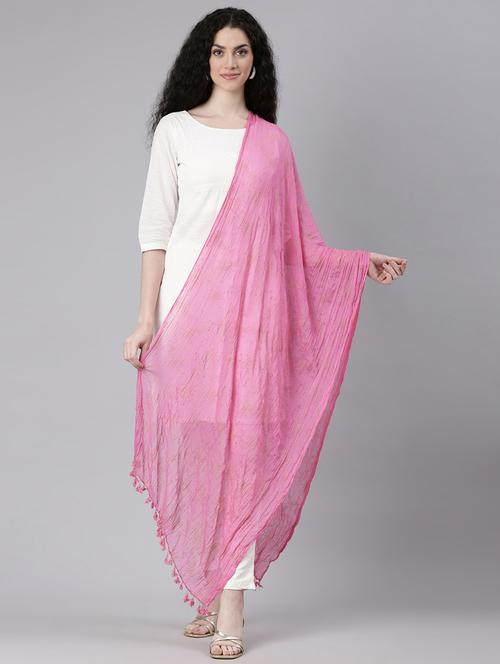 women pink embellished dupatta - 21727996 -  Standard Image - 0